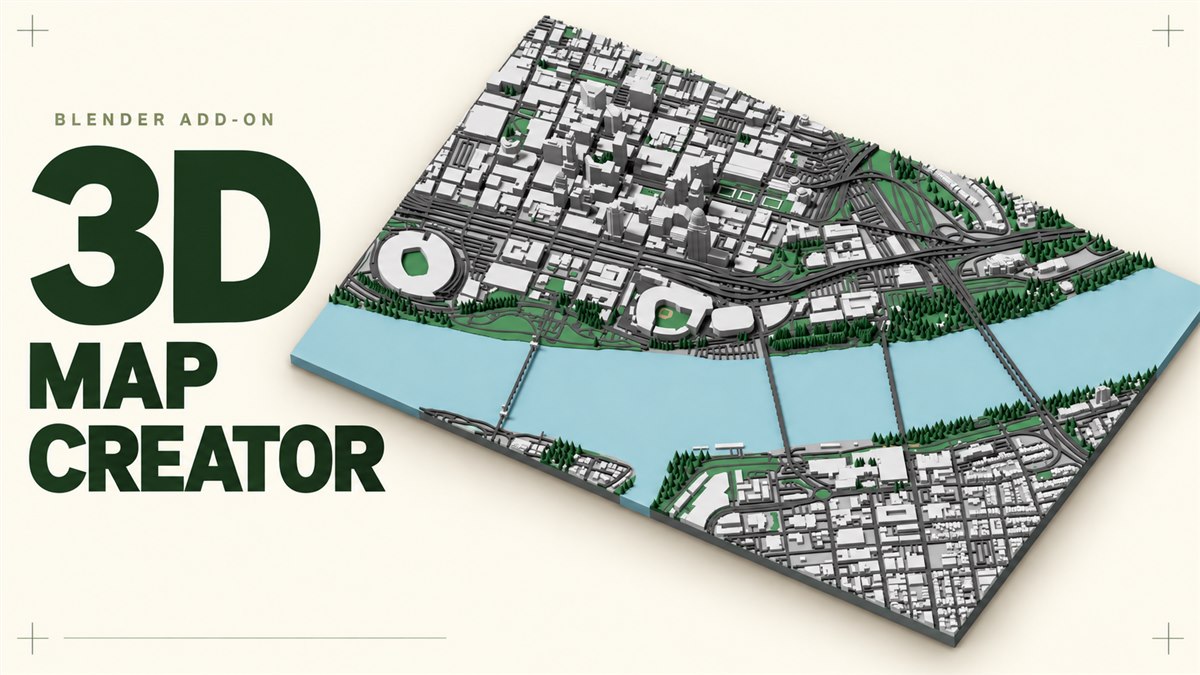 3D Map Creator cover featuring a Cincinnati city model