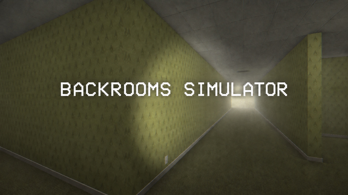 Backrooms Simulator showing the in-game corridors