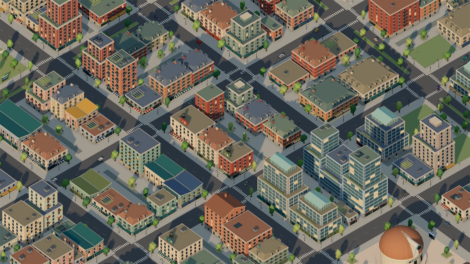 City blocks and waterfront from above