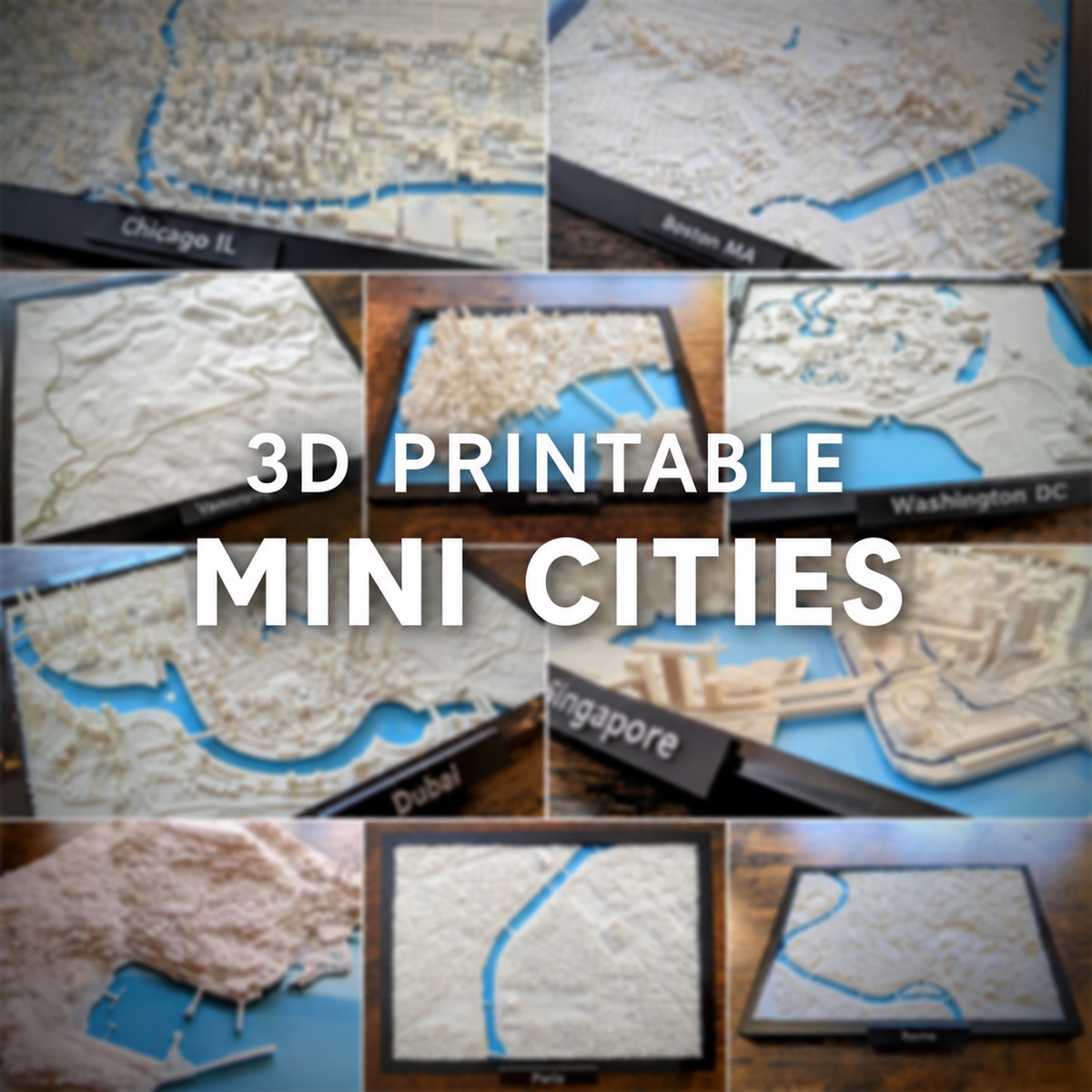 3D printable miniature city models